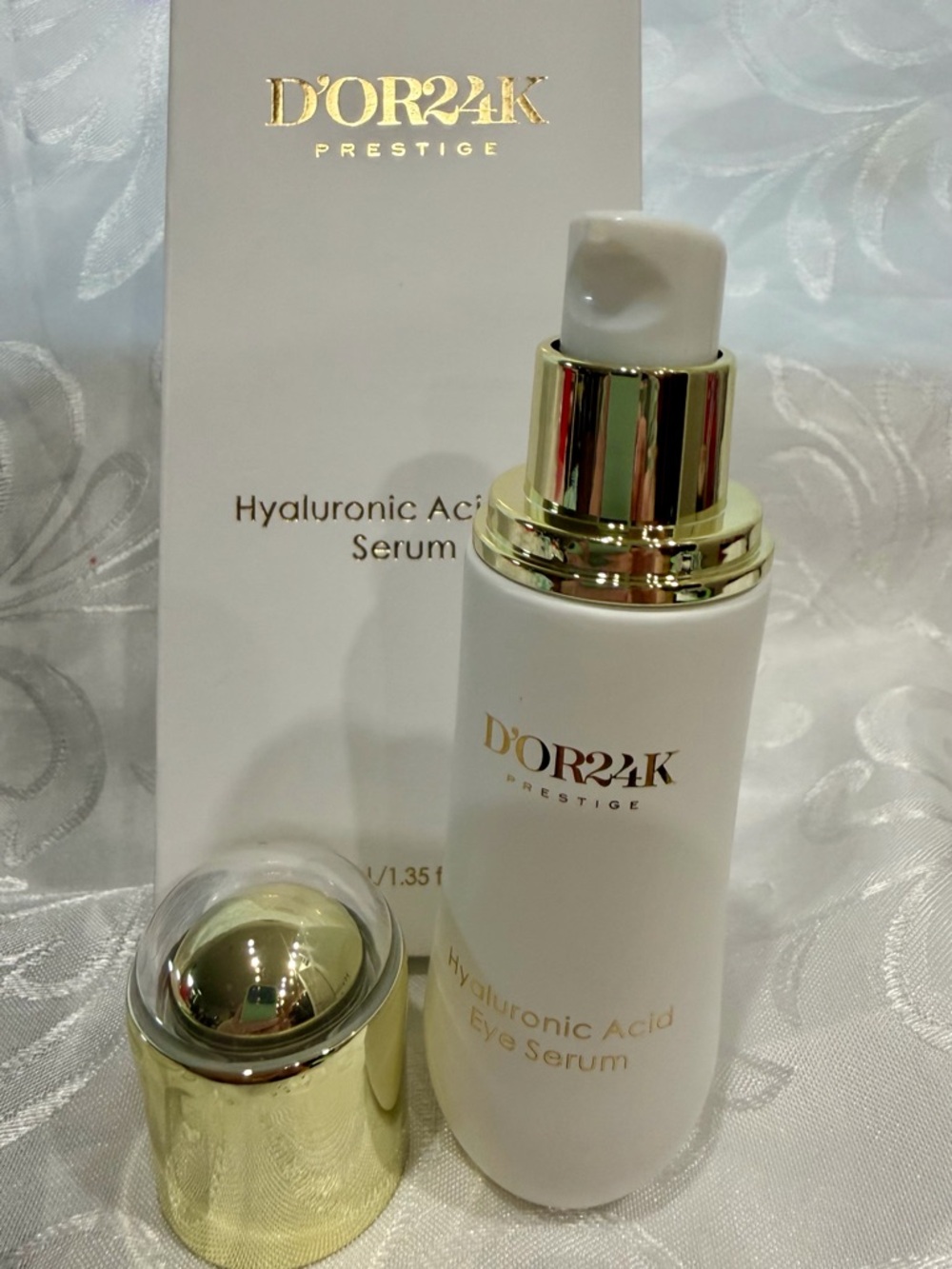 Clearance!Prestige D’OR24K Hyaluronic Acid Eye Serum — White & Gold NWB